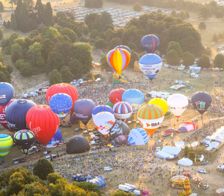 Hot air balloons from above