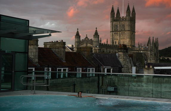 A view of Bath from a rooftop spa