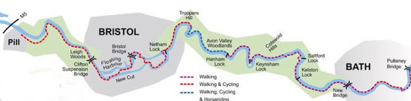 Map of the River Avon Trail, Bristol City