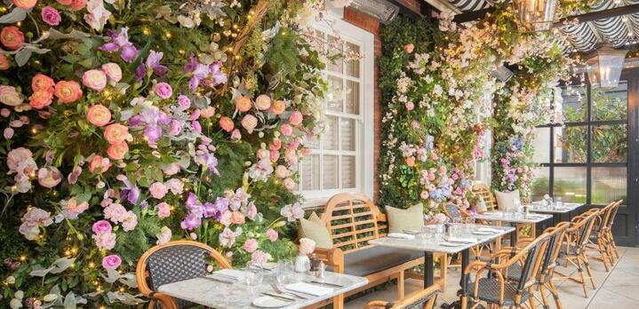Dalloway Terrace decorated with Spring flowers