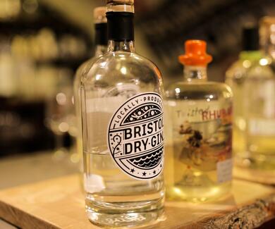 A bottle of Bristol Dry Gin
