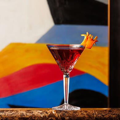 Crimson Quay Irish whiskey cocktail recipe by Doyle Bar in partnership with Waterford Crystal.