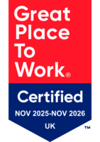 "Great Place to Work UK" recognition badge earned by The Doyle Collection.