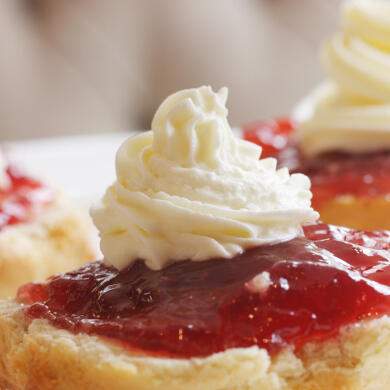 Scones with cream and jam - part of The Bristol's Afternoon Tea selection