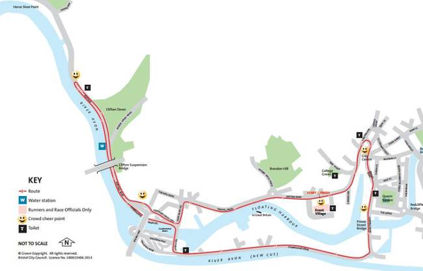 Route of the Bristol Half Marathon 