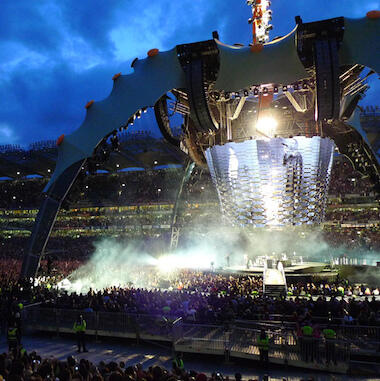 U2 took to the stage in 2009 as part of their 360 world tour, at Croke Park in Dublin. Croke Park has been home to many musical legends over the years. 
