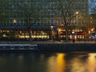 The Bristol hotel exterior from the river