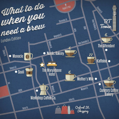 Coffee in London map