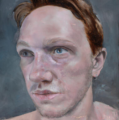 The Winner of the Hennessy Portrait Prize at the National Gallery in Dublin, Gerry Davis 