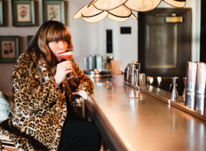Briony May Williams enjoying a cocktail at The Bristol hotel.