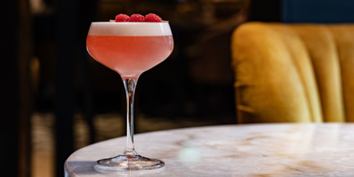 Strawberry martini cocktail served at The Croke Park hotel bar as part of the Rock 'n' Rest pre-concert package in Dublin.