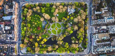 Arial view of St Stephens Green Dublin