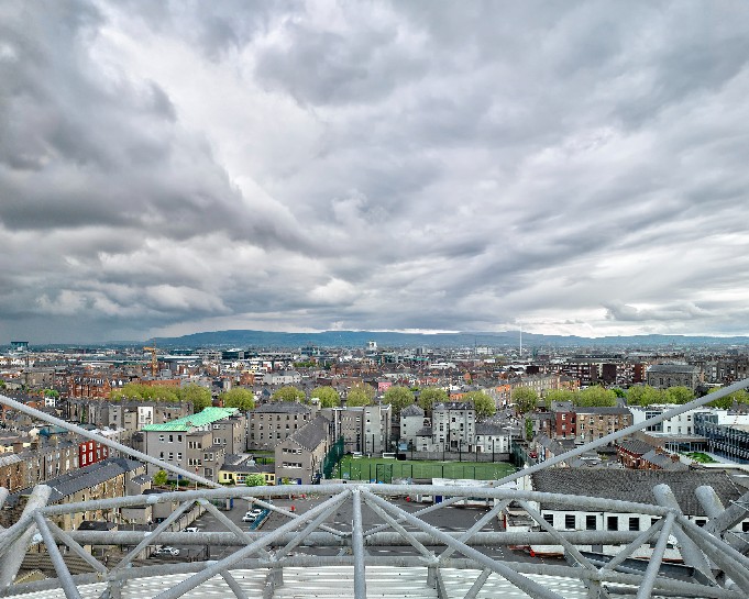 Dublin skyline as viewed from the top of Croke Park stadium