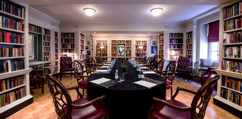 the Library set for ballroom style meeting