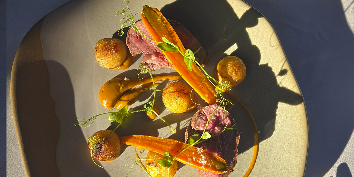 Gourmet Irish-inspired veal dish with roasted carrots and potatoes, a highlight of Ryan O’Sullivan’s guest residency at The Pembroke.