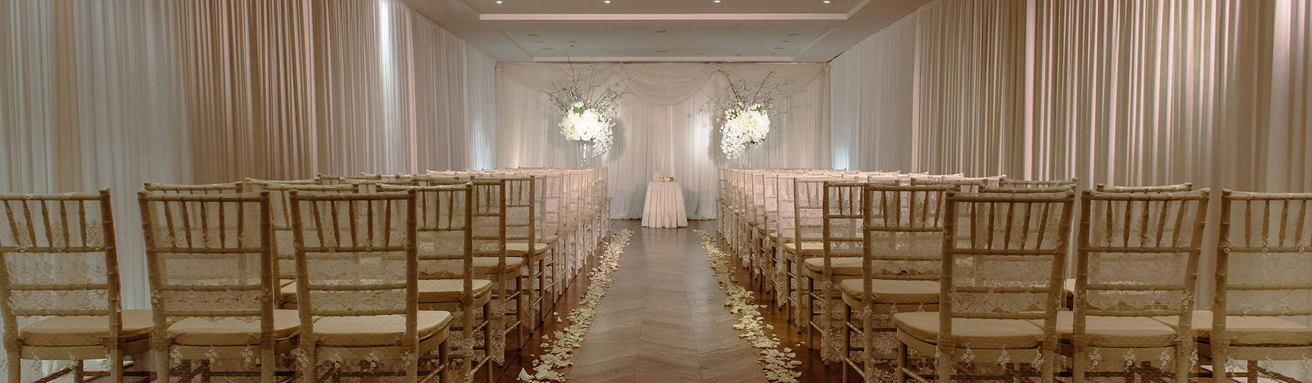 room prepared for a wedding ceremony