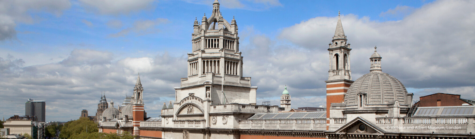 The V&A Museum exterior on a clear, sunny day.