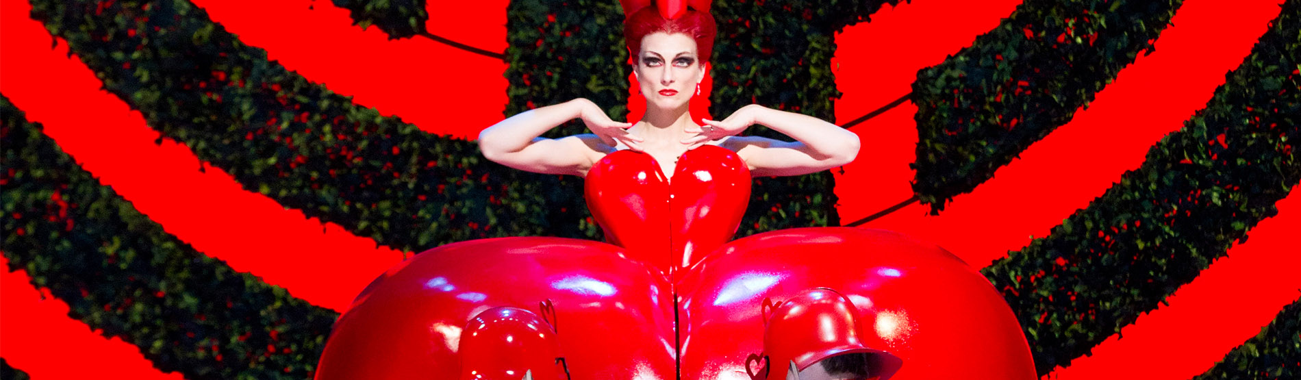 Woman wearing red dress 