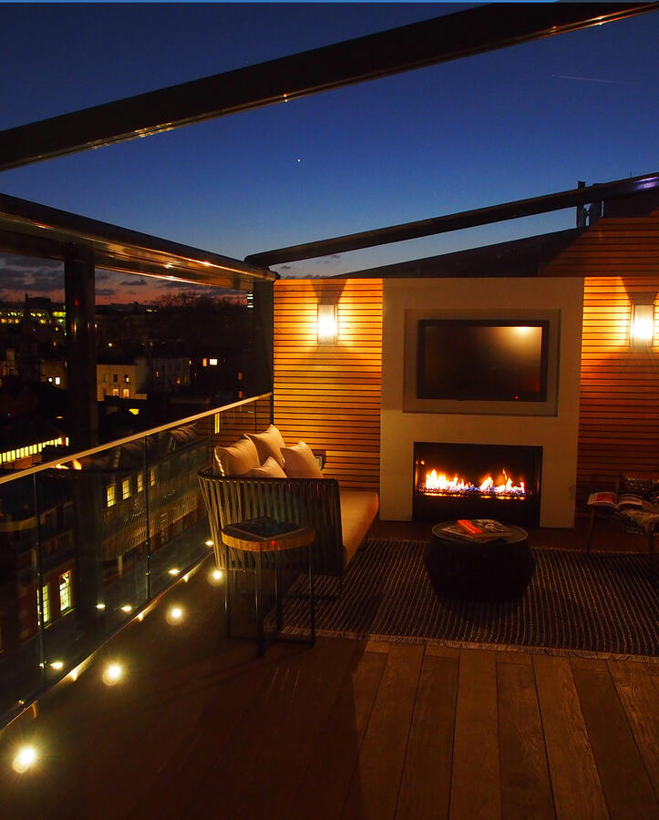 The Terrace Suite at The Marylebone at night