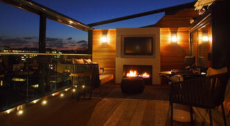 The Marylebone Suite terrace at night