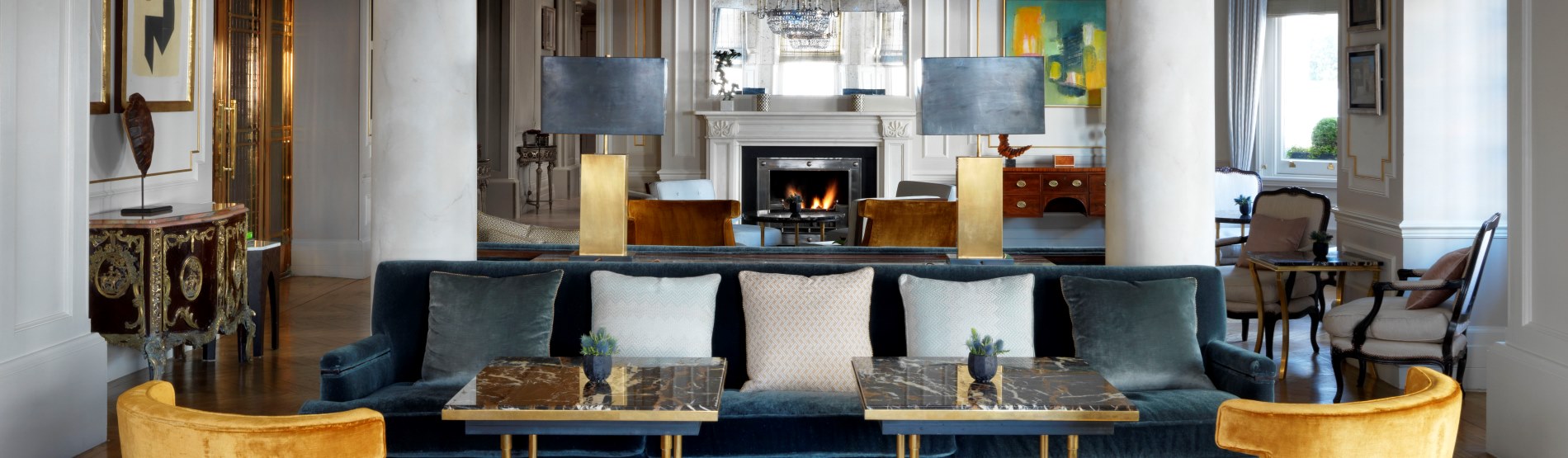 Lobby seating at The Kensington hotel in London