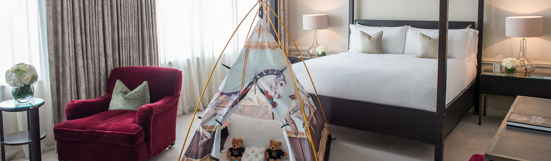 tepee in a room with a Four Poster bed at The Westbury hotel in Dublin