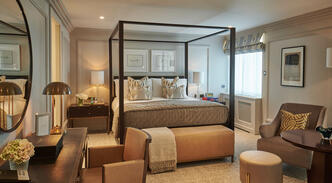 A luxury Studio Suite at The Westbury with a classic four-poster bed. This spacious room offers interconnecting options, perfect for families or groups visiting Dublin.