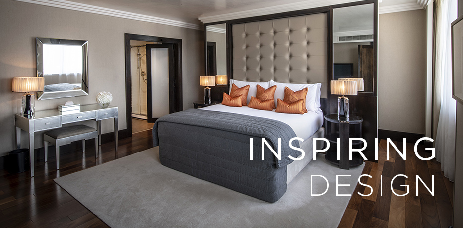 Westbury bedroom with text overlayed saying Inspiring Design