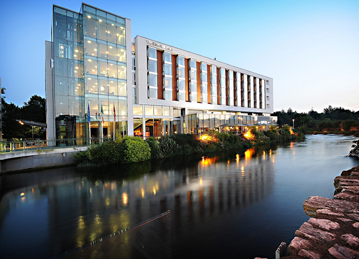 Exterior image of The River Lee hotel overlooking the river