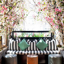 seating area at the front of The Kensington hotel in London