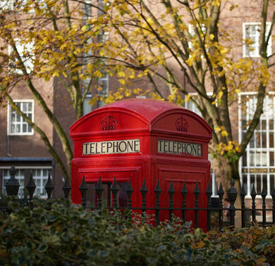 red telephone box in London