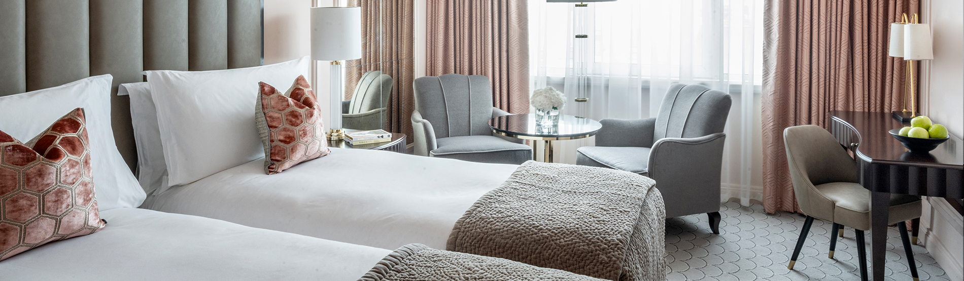 Westbury Twin 2 Single Beds in a brightly lit, classic twin style room at the Westbury Hotel.